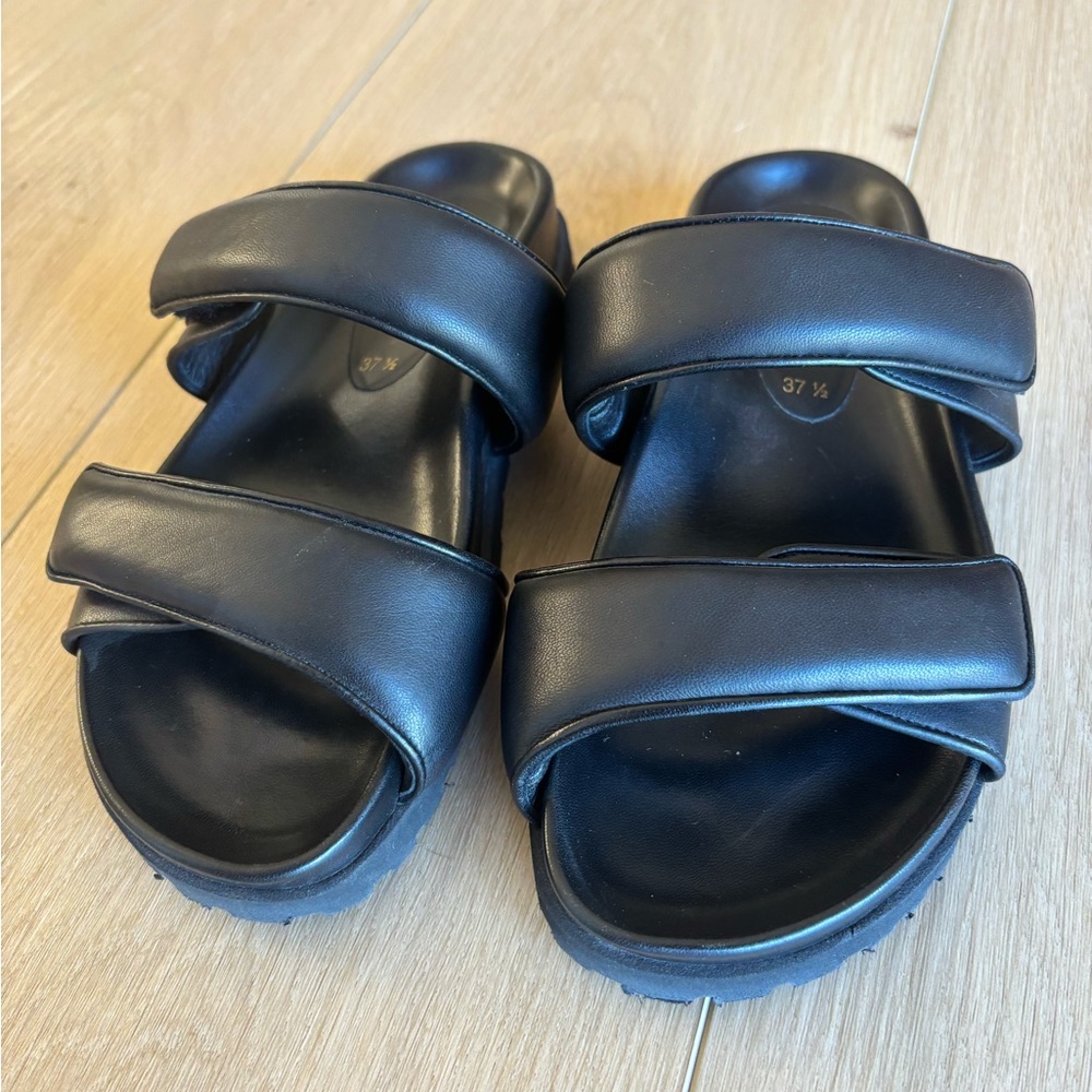 Gia Velcro Italian Leather Slide Sandals